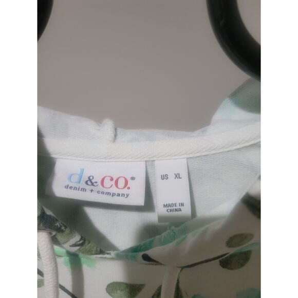 Denim & Co Size XL Green Printed French Terry Hoodie Top A643303 NWOT - Picture 4 of 8